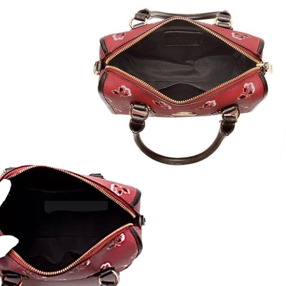 🌹Coach Bramble Rose Mini Bennett Leather Berry Satchel Crossbody MINT COND! - Picture 6 of 13